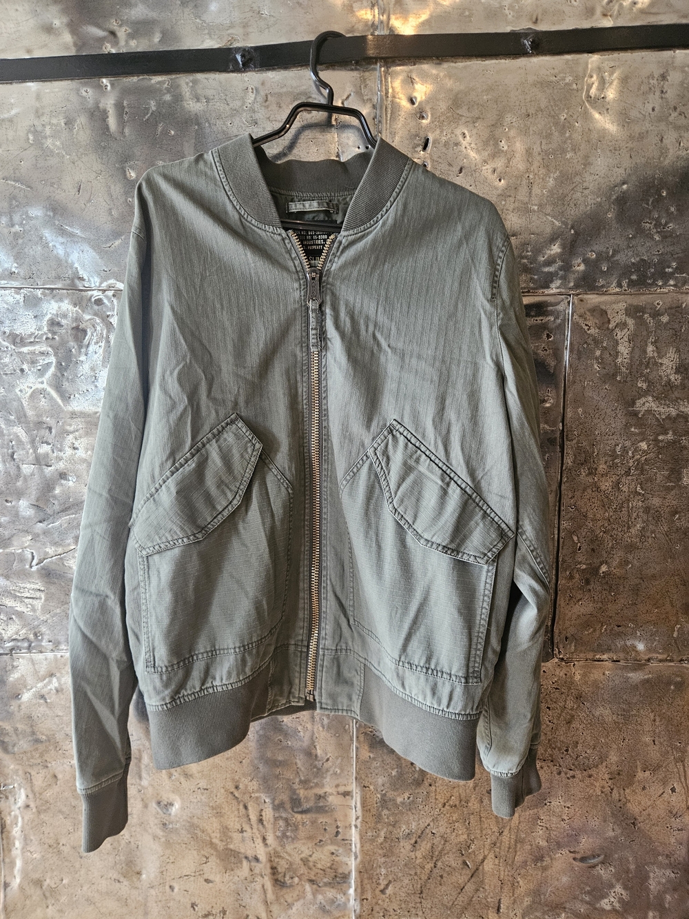 Alpha Industries Olive Canvas Bomber Jacket